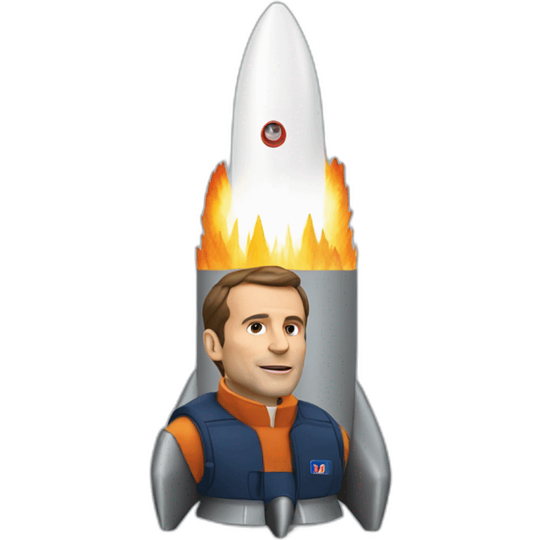 Macron in a rocket emoji