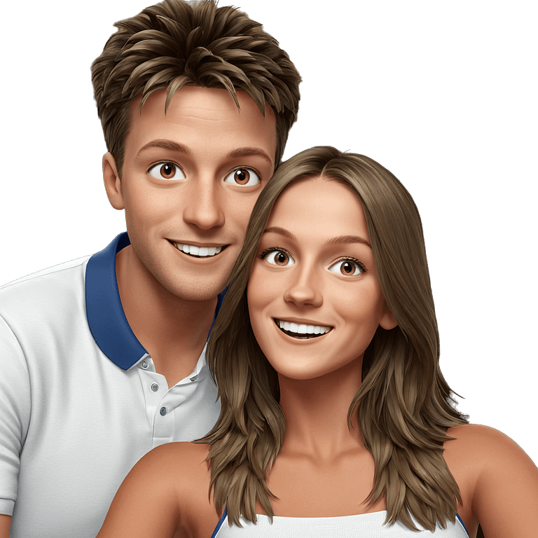 smiling girl and boy indoors emoji