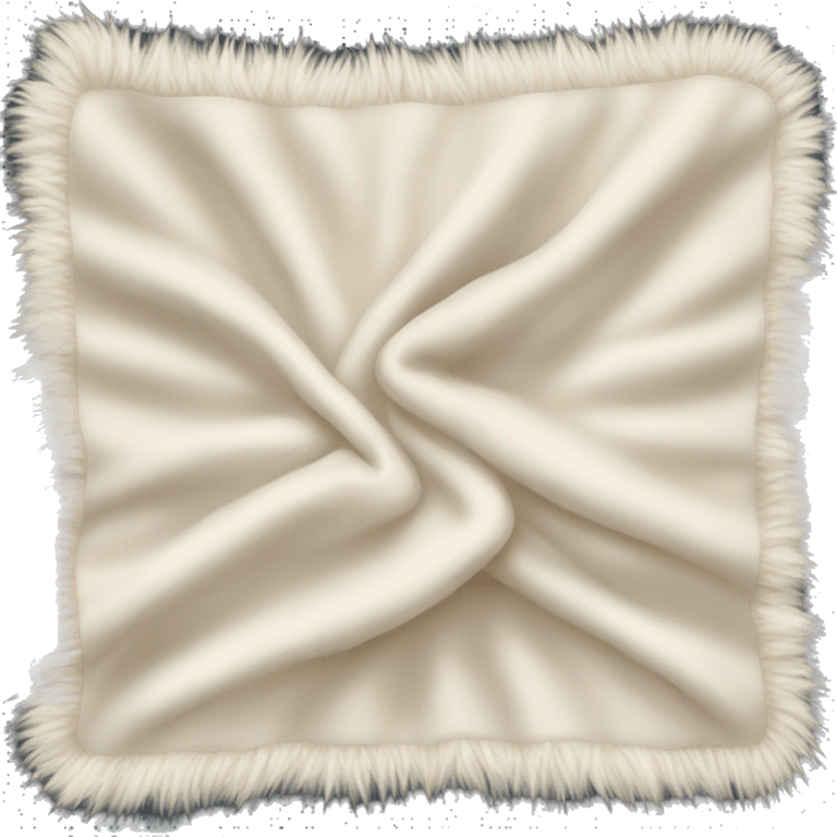 Folded fuzzy cream blanket emoji