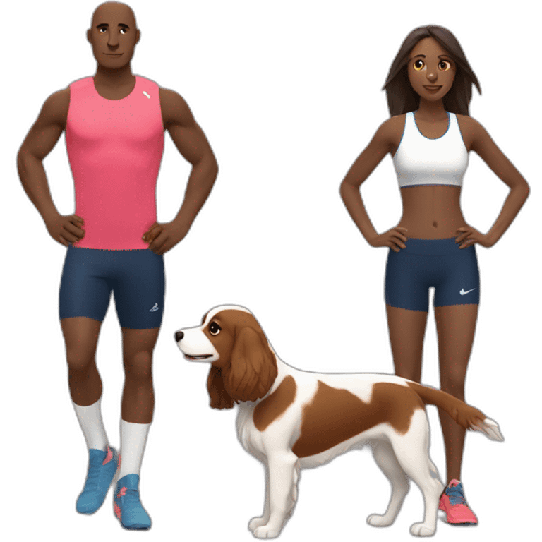 Sprinter spaniel with man and woman emoji