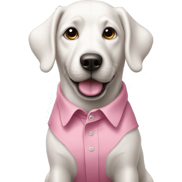 White dog wearing pink shirt  emoji