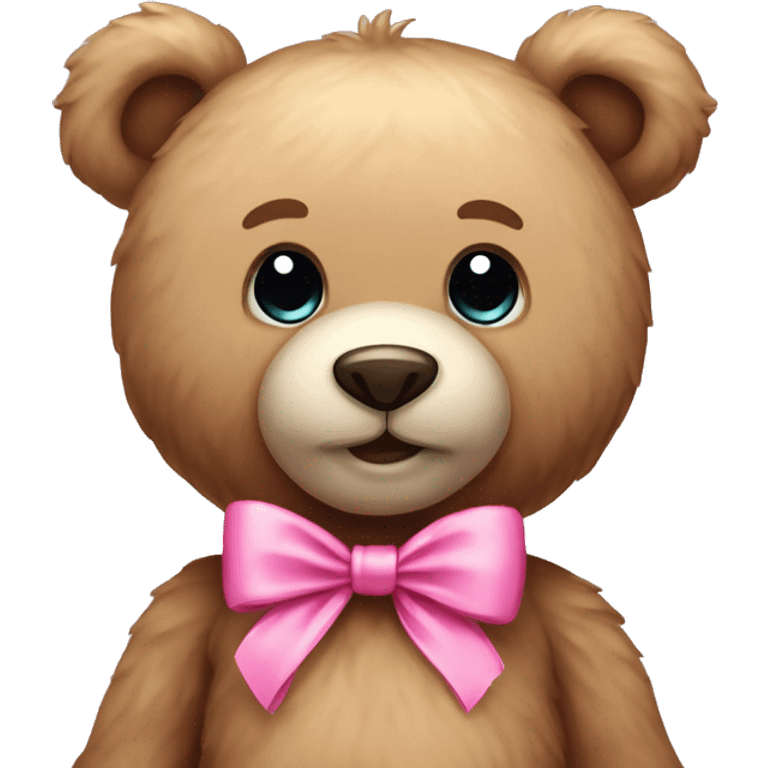 Teddy bear with pink bow emoji