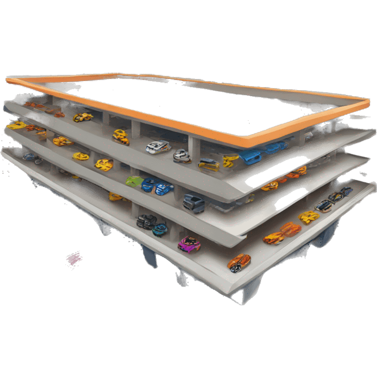 Empty Multi-story parking garage for 650 hot wheels emoji