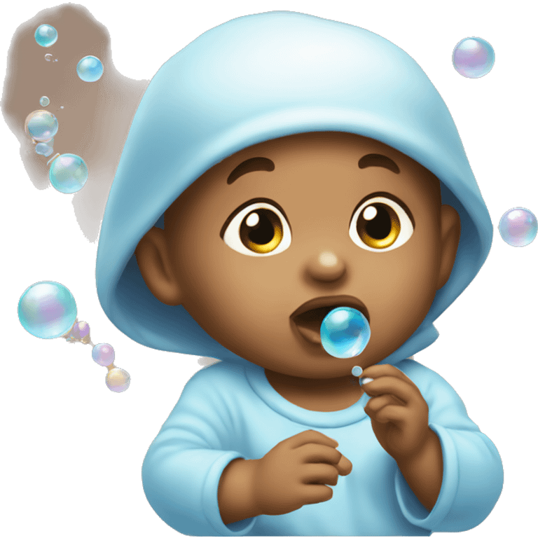 Baby blowing bubbles emoji