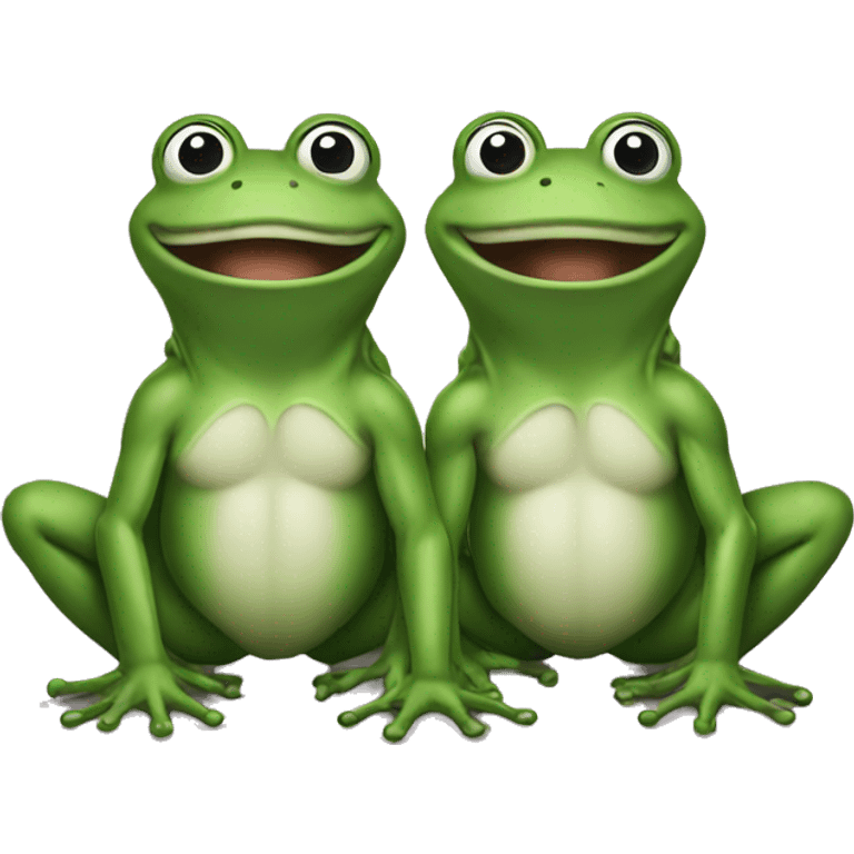 2 frogs collaborating emoji