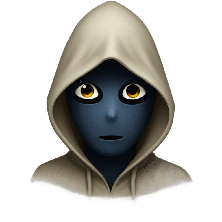 mysterious hooded figure portrait emoji