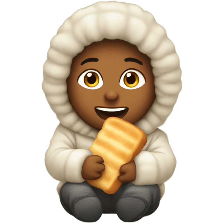 Eskimo eating fried bread emoji