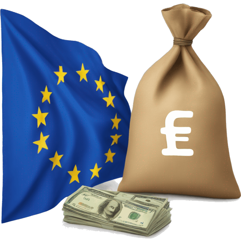 European flag and money bag emoji