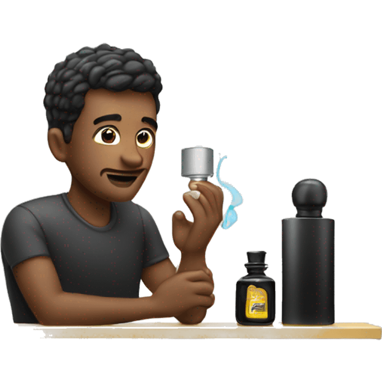 Guy applaying perfume emoji