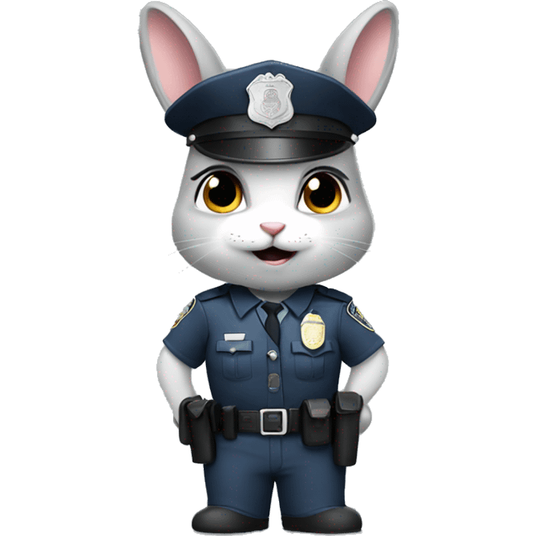 grey girl rabbit police sergeant emoji