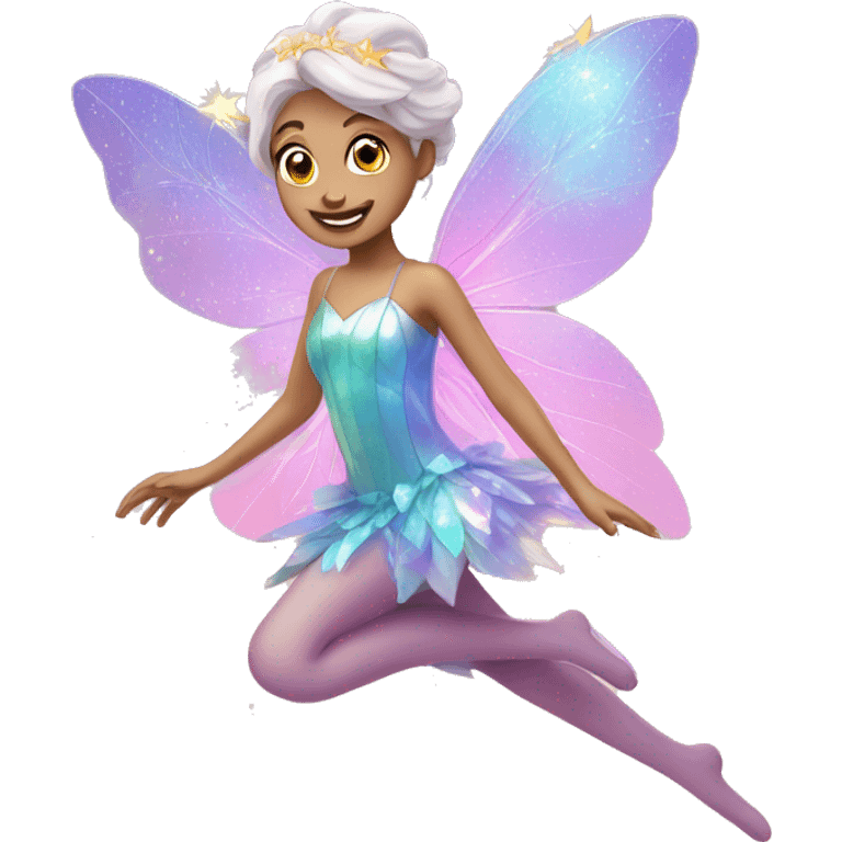 Iridescent fairy flying twinkle emoji