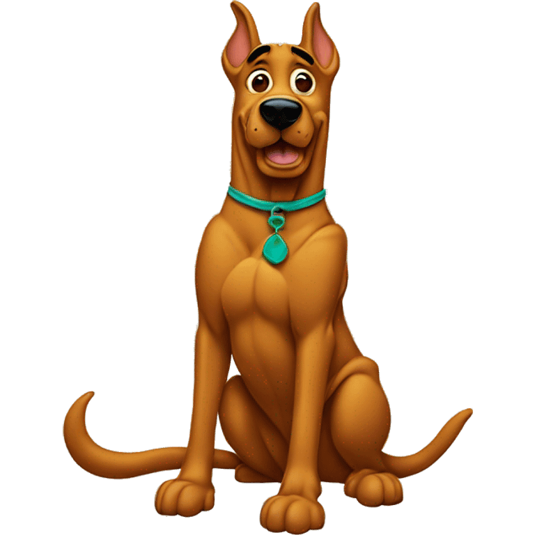 scooby doo with back dots sitting emoji