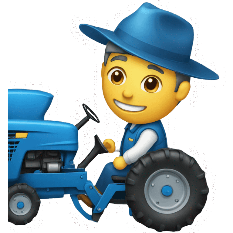 Blue tractor emoji