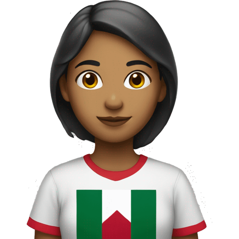 Girl, holding Mexican flag emoji