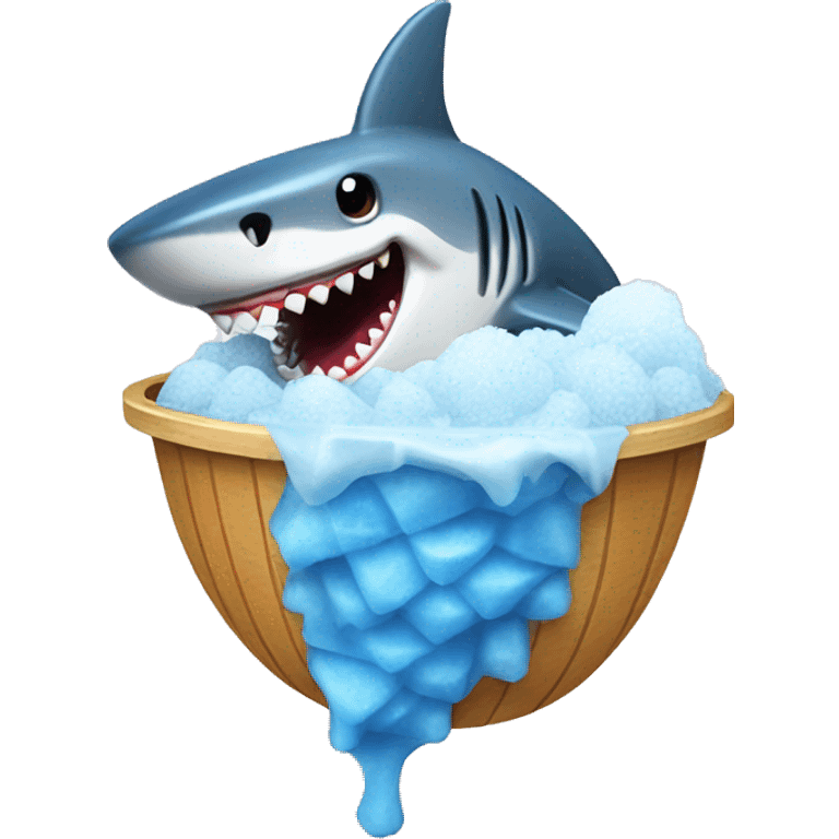 shark eating shaved ice emoji