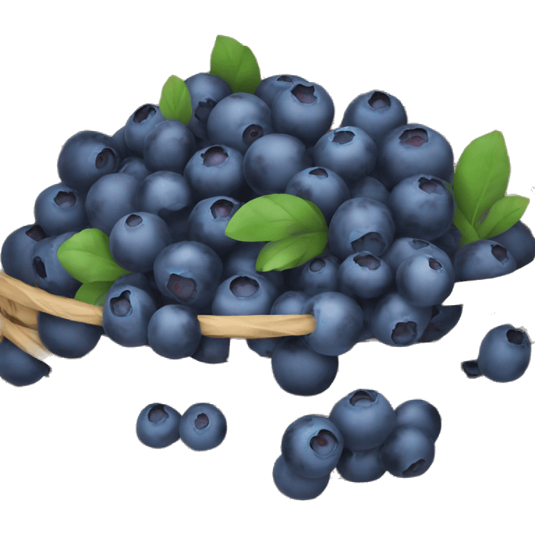 Wicker basket with blueberries emoji