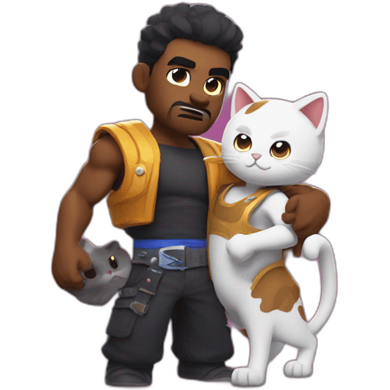 Brawl stars brawler with a cat ramadan emoji