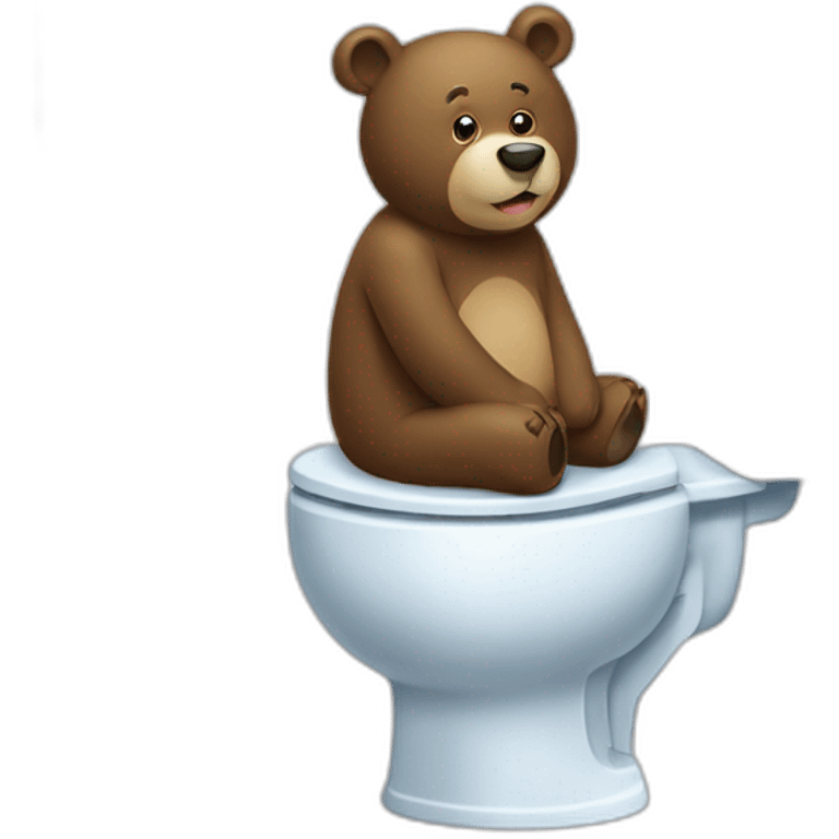 Un ours sur des toilettes emoji