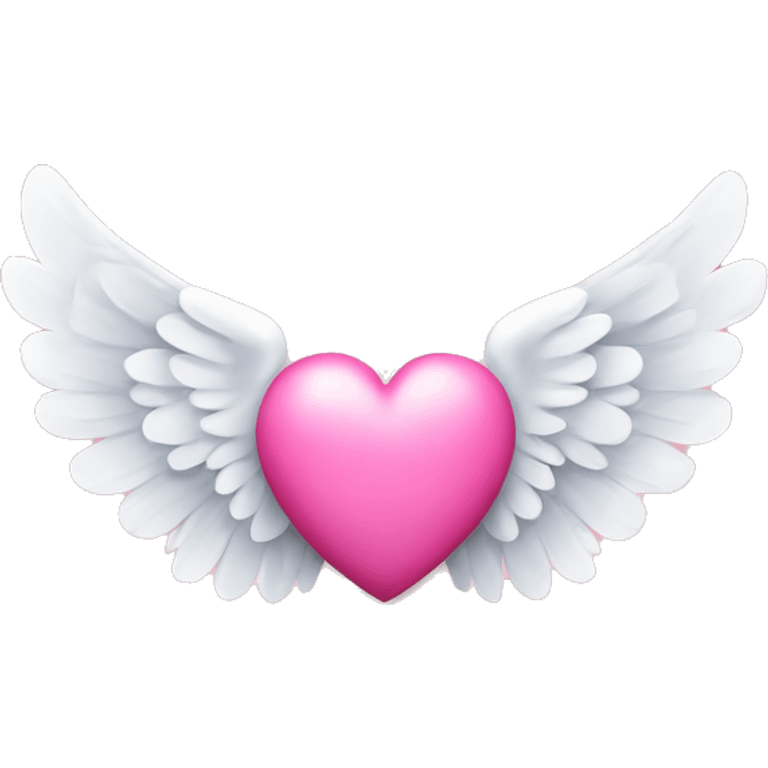 Pink heart with angel wings emoji