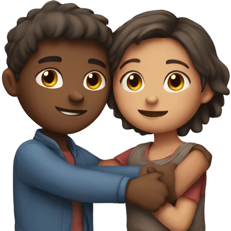 Boy and girl hugging emoji