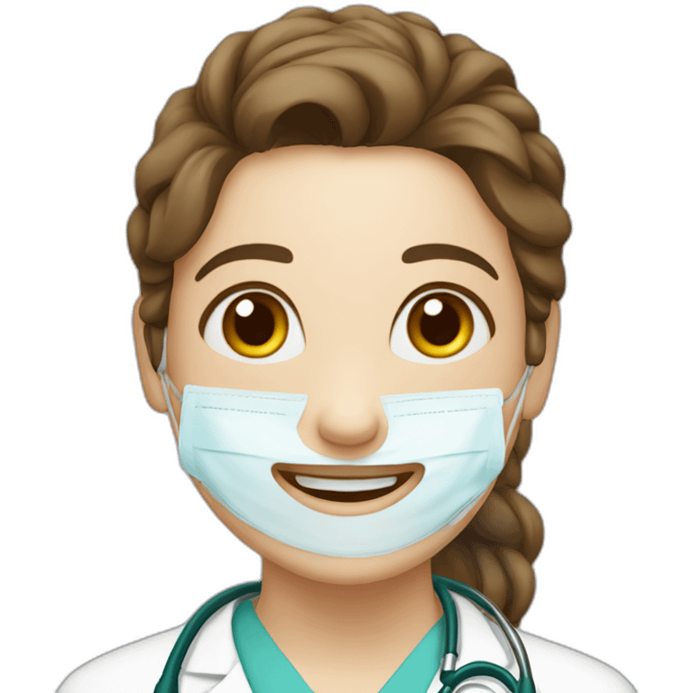 A beautiful veterinary doctor smiling emoji