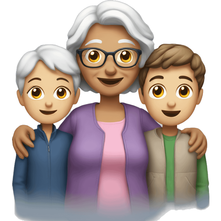 Grandma with a boy and girl emoji