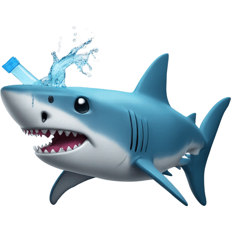 Shark wiht water gun emoji