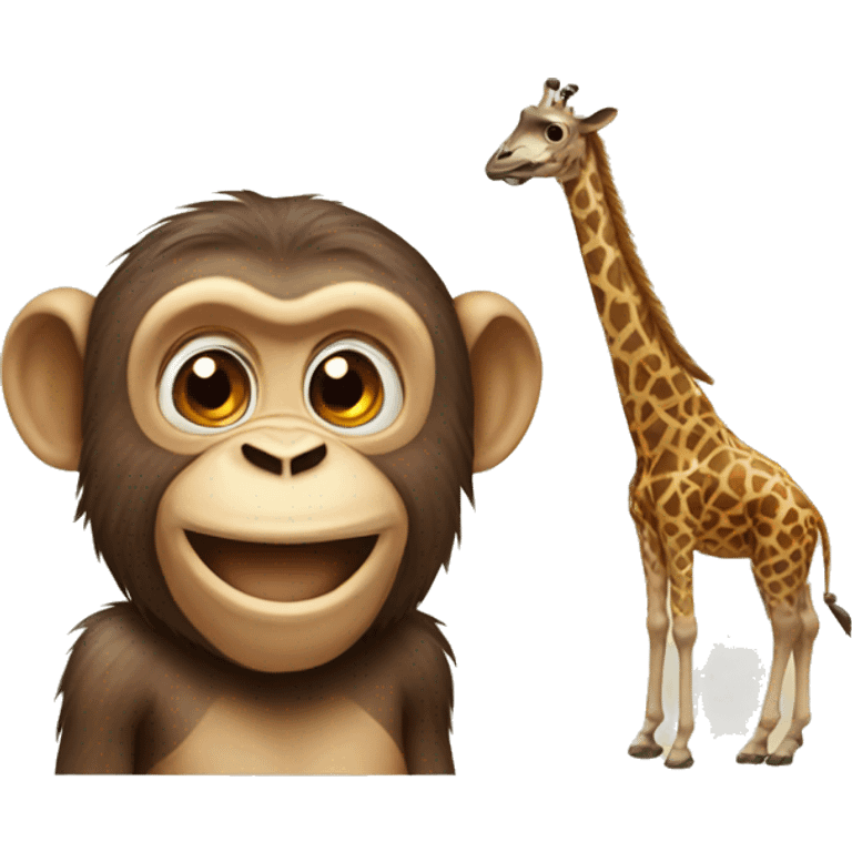 monkey with giraffe  emoji