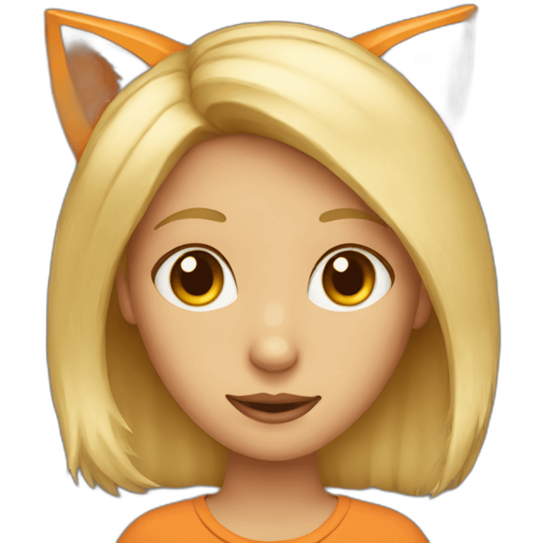 A blonde girl with fox ears emoji