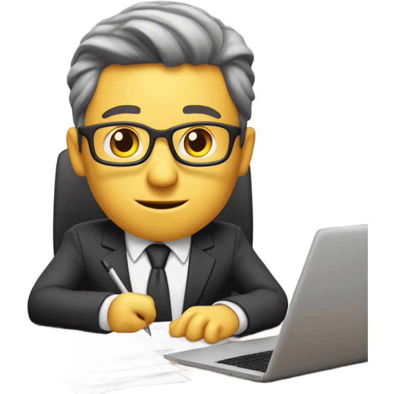 Financial advisor board sitting at his desk emoji