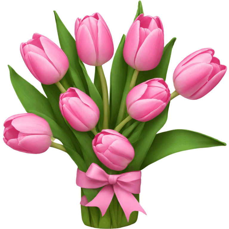 pink bouquet of tulips emoji