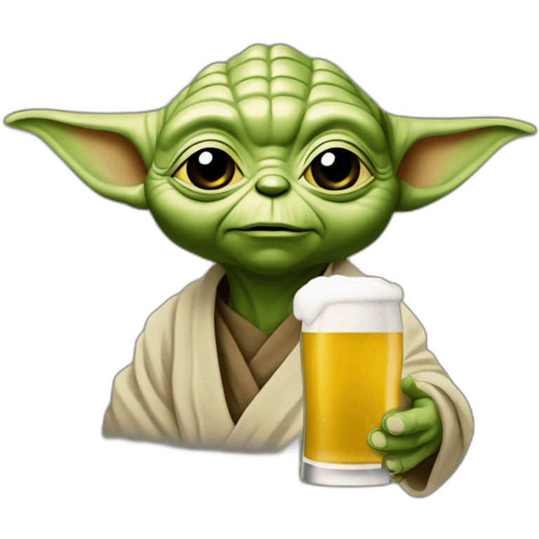 Yoda  qui bois une bière emoji