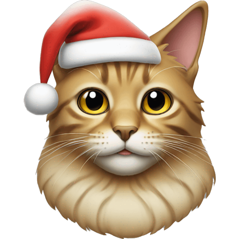 cat with Santas Claus cap emoji