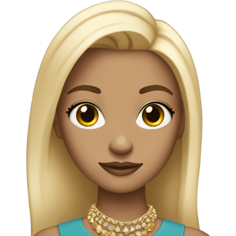 blonde girl with jewelry look emoji