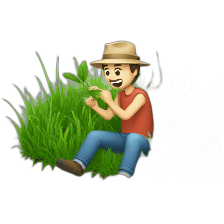 man eating grass emoji