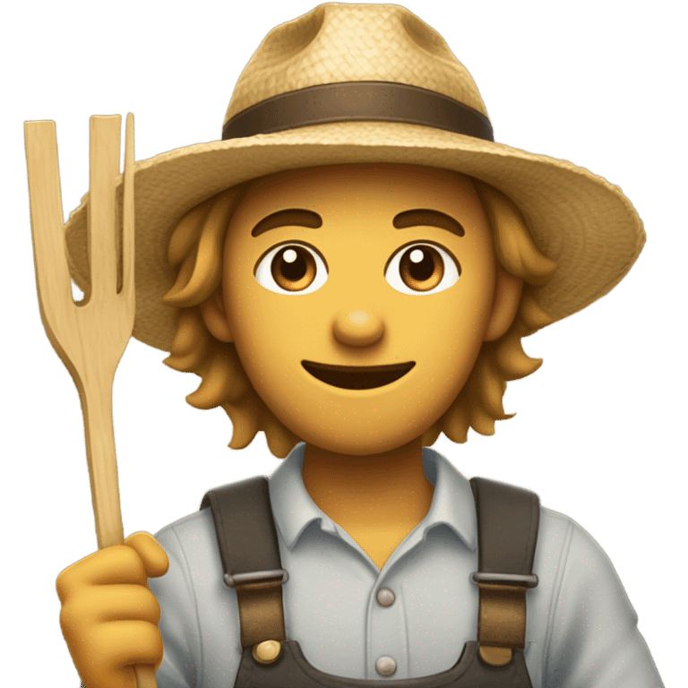 Apprentice Farmer, holding a pitchfork emoji