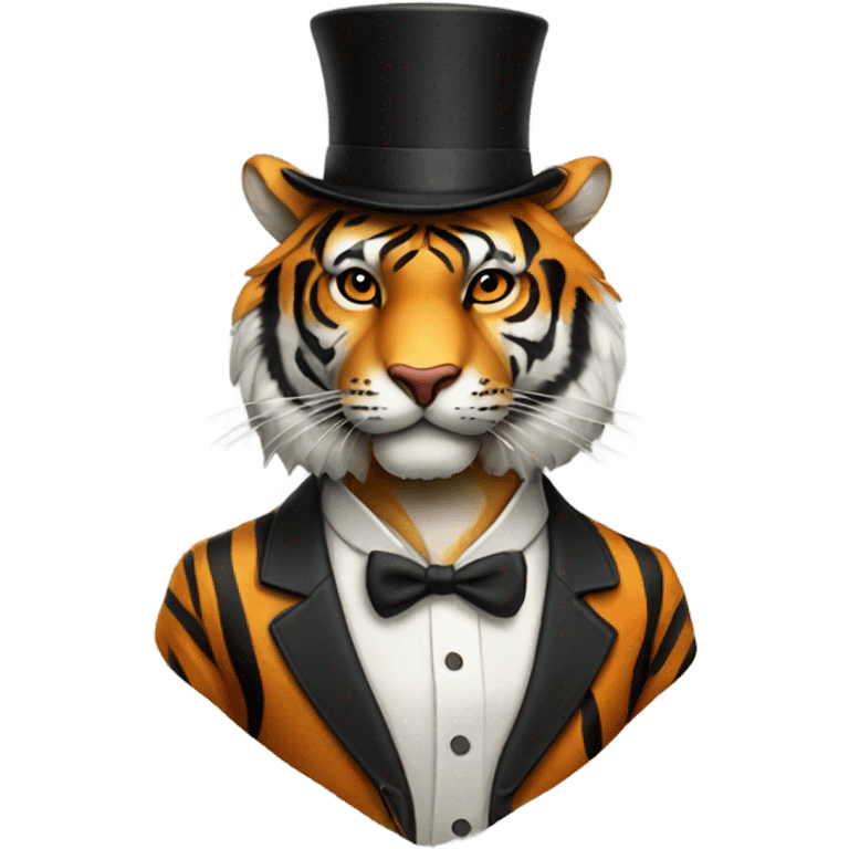 Tiger with a top hat  emoji