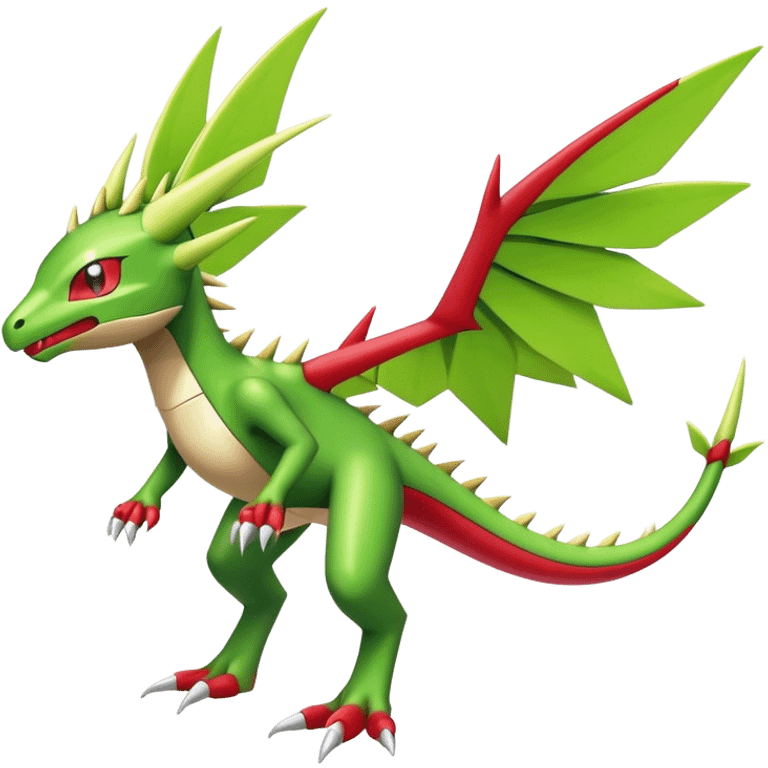 Spiky Cool Edgy shiny colorful Digimon-Fakemon-Flygon-Gabite, full body, two legs emoji