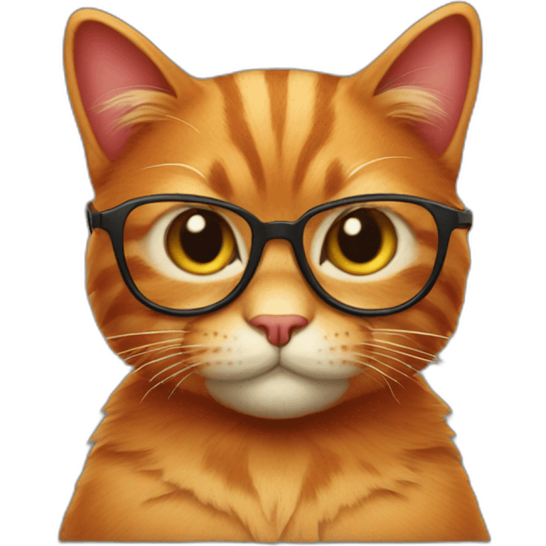 sitting red cat in glasses emoji