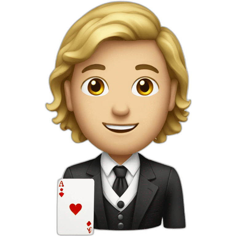 croupier with cards emoji