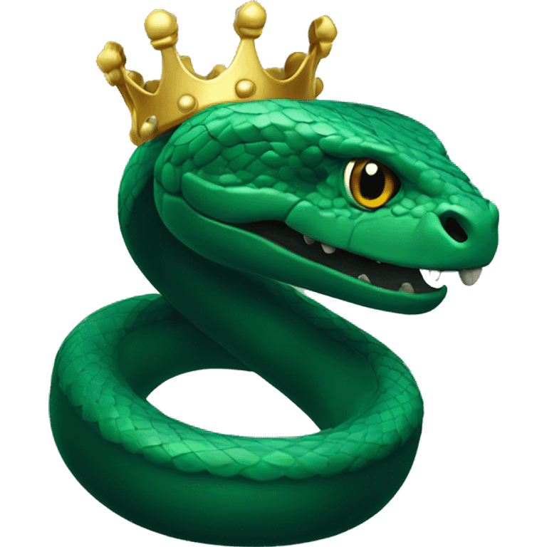 A dark emerald snake with a crown head emoji