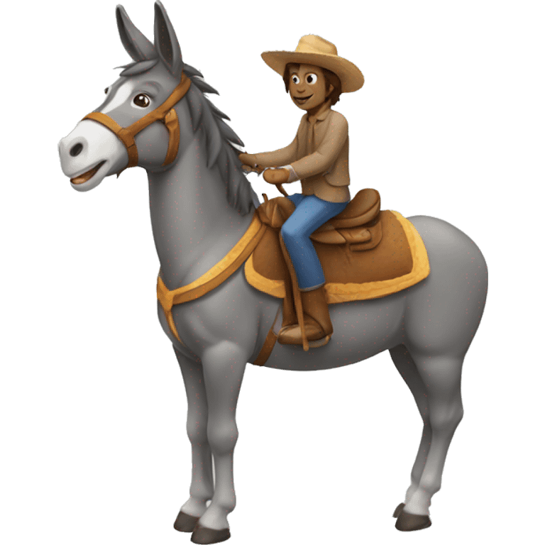 donkey riding a horse emoji