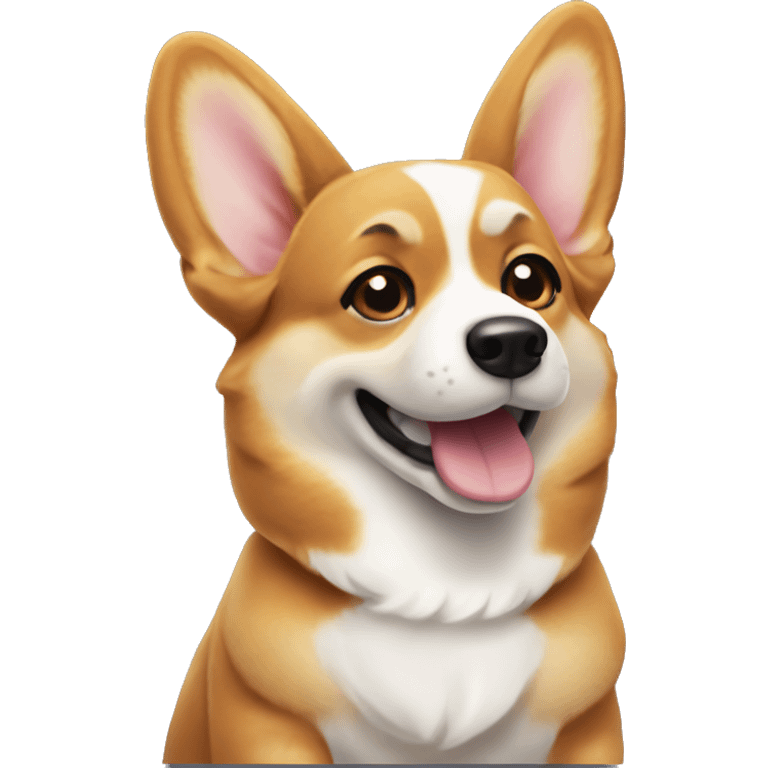 Corgi finger up emoji