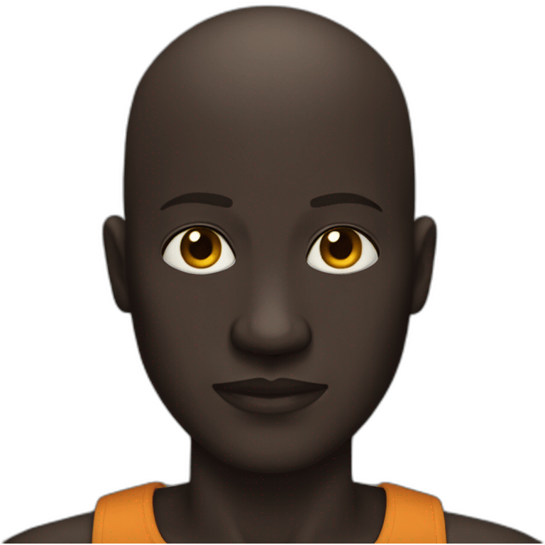 very darkskin bald man emoji