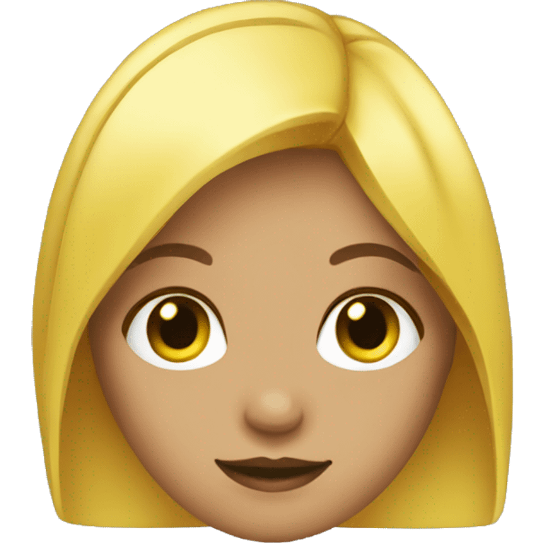 Girl with black base yellow highlighted hair emoji