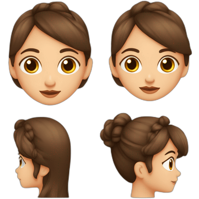 Niña güerita con pecas y cabello largo, lacio color café y ojos cafe emoji