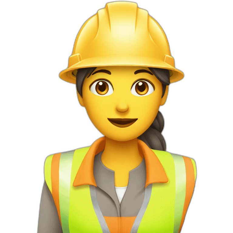 Woman in hard hat with clipboard emoji