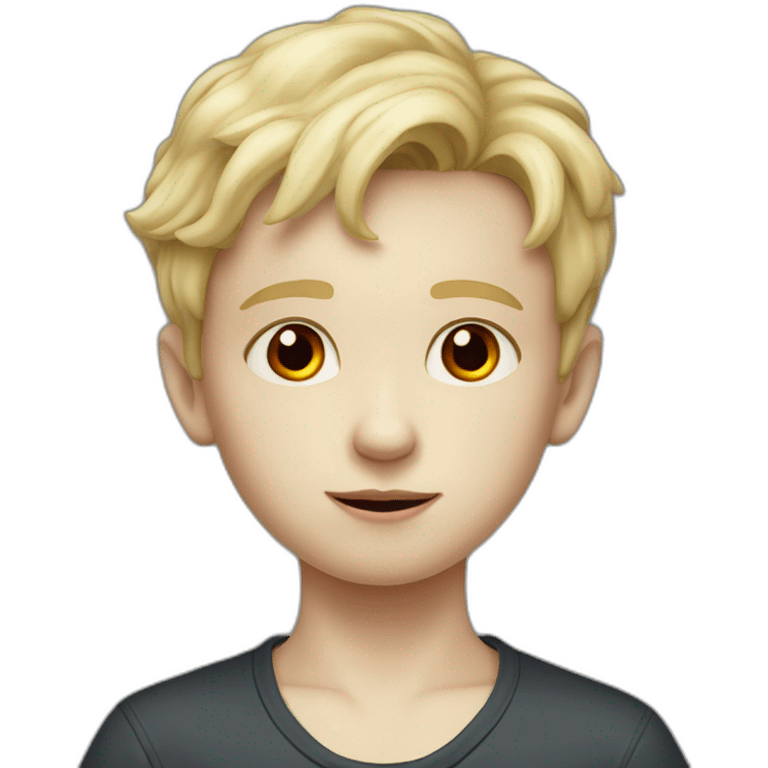 child boy, red-eyes, pale-skin, blonde hair emoji