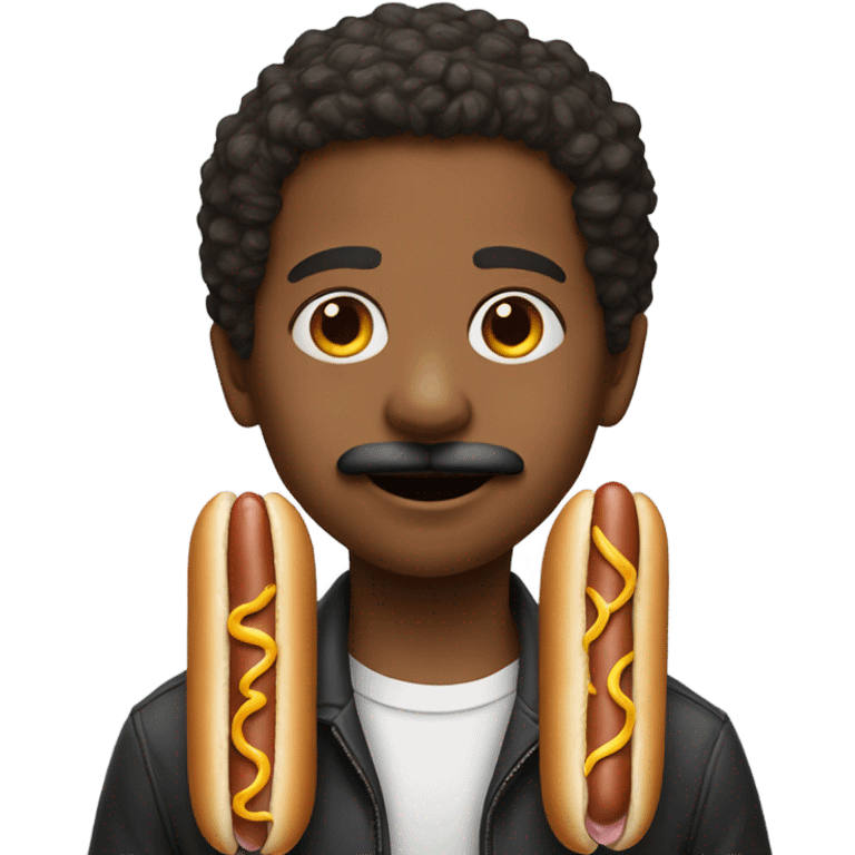 Child with a hot dog mustache  emoji