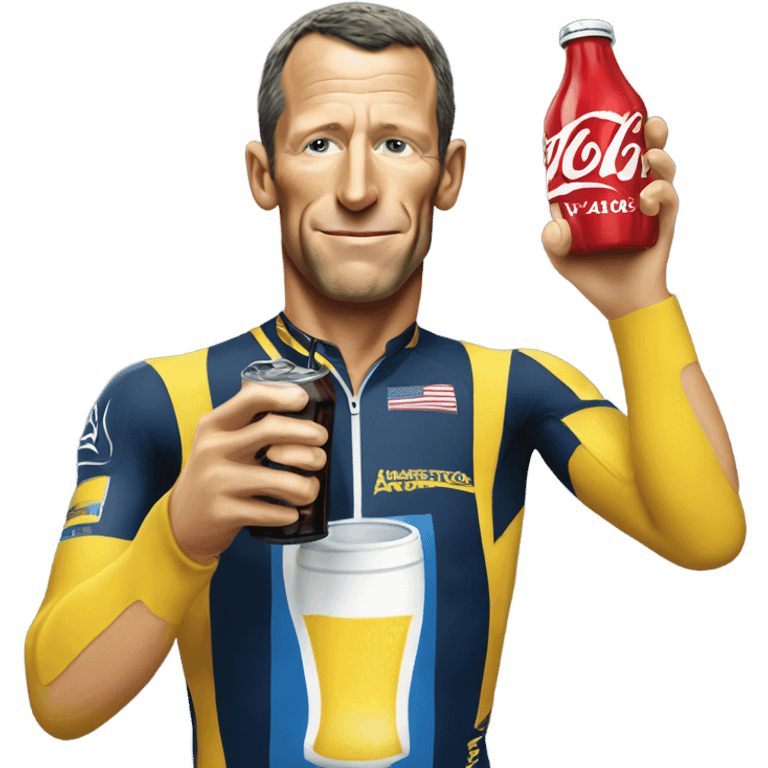 Lance Armstrong drinking Coke emoji